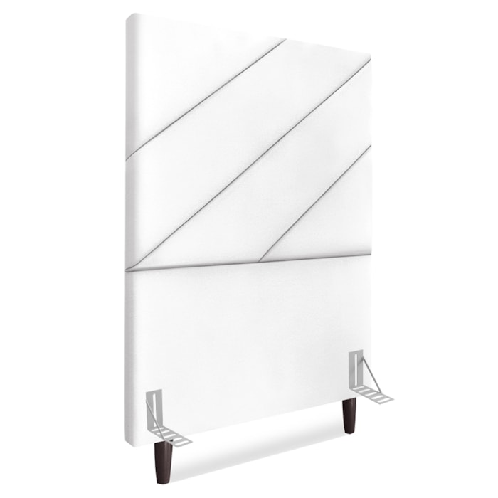 Cabeceira Solteiro 90 cm Com Frame Cristal Suede Branco Artte