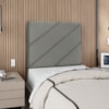 Cabeceira Solteiro 90 cm Com Frame Cristal Suede Cinza Artte