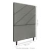 Cabeceira Solteiro 90 cm Com Frame Cristal Suede Cinza Artte