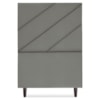 Cabeceira Solteiro 90 cm Com Frame Cristal Suede Cinza Artte