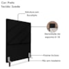 Cabeceira Solteiro 90 cm Com Frame Cristal Suede Preto Artte