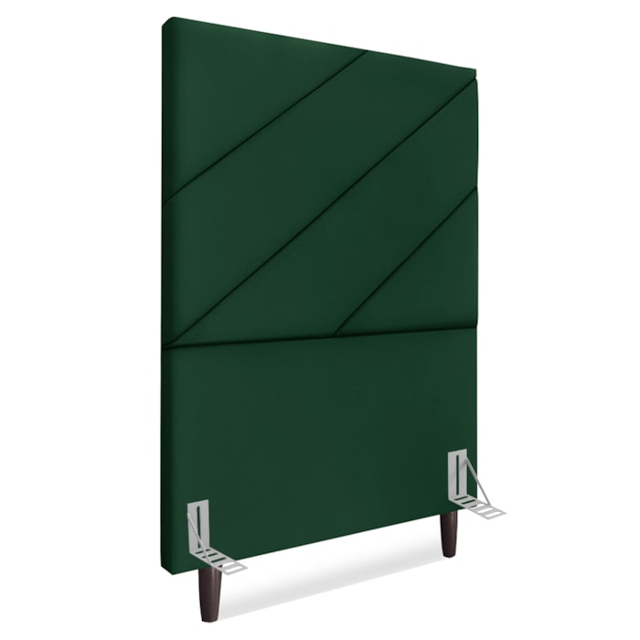 Cabeceira Solteiro 90 cm Com Frame Cristal Suede Verde Artte