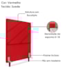 Cabeceira Solteiro 90 cm Com Frame Cristal Suede Vermelho Artte