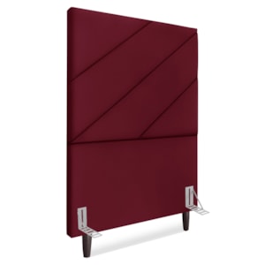 Cabeceira Solteiro 90 cm Com Frame Cristal Suede Vinho Artte