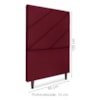 Cabeceira Solteiro 90 cm Com Frame Cristal Suede Vinho Artte