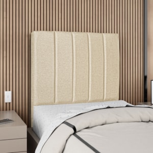 Cabeceira Solteiro 90 cm Com Frame Dalia Linho Bege Artte