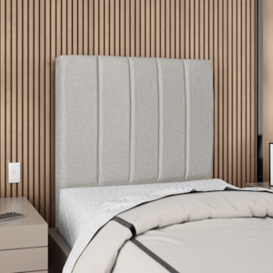 Cabeceira Solteiro 90 cm Com Frame Dalia Linho Cinza Artte