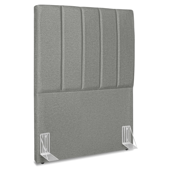 Cabeceira Solteiro 90 cm Com Frame Dalia Linho Cinza Escuro Artte