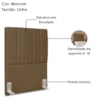 Cabeceira Solteiro 90 cm Com Frame Dalia Linho Marrom Artte