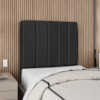 Cabeceira Solteiro 90 cm Com Frame Dalia Linho Preto Artte