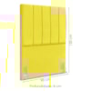 Cabeceira Solteiro 90 cm Com Frame Dalia Suede Amarelo Artte