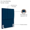 Cabeceira Solteiro 90 cm Com Frame Dalia Suede Azul Marinho Artte