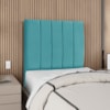 Cabeceira Solteiro 90 cm Com Frame Dalia Suede Azul Turquesa Artte
