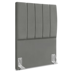 Cabeceira Solteiro 90 cm Com Frame Dalia Suede Cinza Artte