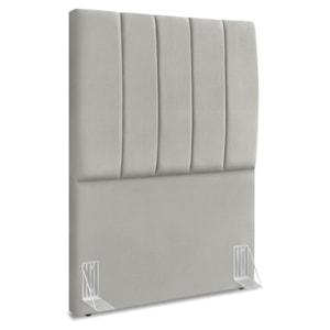 Cabeceira Solteiro 90 cm Com Frame Dalia Suede Cinza Claro Artte