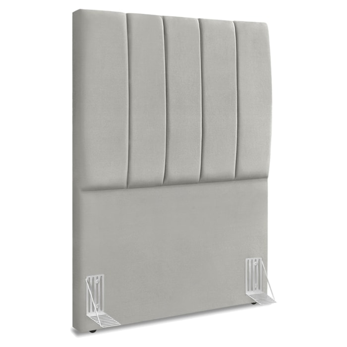 Cabeceira Solteiro 90 cm Com Frame Dalia Suede Cinza Claro Artte