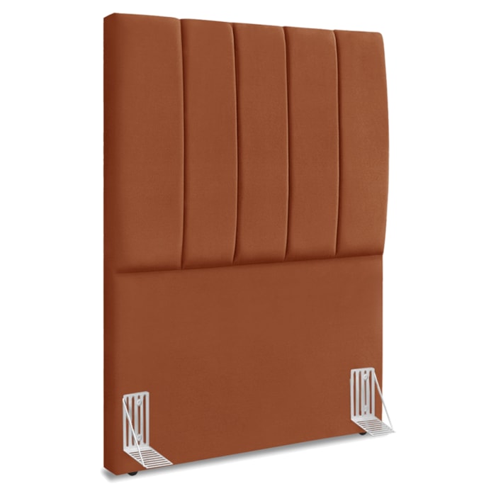 Cabeceira Solteiro 90 cm Com Frame Dalia Suede Terracota Artte
