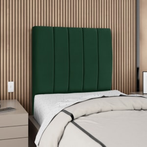 Cabeceira Solteiro 90 cm Com Frame Dalia Suede Verde Artte