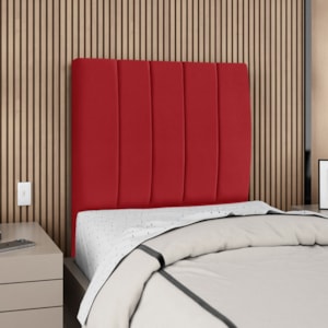 Cabeceira Solteiro 90 cm Com Frame Dalia Suede Vermelho Artte