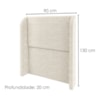 Cabeceira Solteiro 90 cm Com Frame Imperial Boucle Bege IMPO