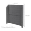 Cabeceira Solteiro 90 cm Com Frame Imperial Boucle Cinza IMPO