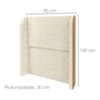 Cabeceira Solteiro 90 cm Com Frame Imperial Boucle Creme Corino Whisky IMPO