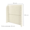 Cabeceira Solteiro 90 cm Com Frame Imperial Boucle Creme IMPO
