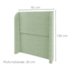 Cabeceira Solteiro 90 cm Com Frame Imperial Boucle Oliva IMPO