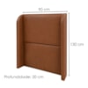 Cabeceira Solteiro 90 cm Com Frame Imperial Corino Avelã Camel IMPO