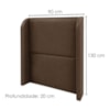 Cabeceira Solteiro 90 cm Com Frame Imperial Corino Canela IMPO