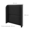 Cabeceira Solteiro 90 cm Com Frame Imperial Corino Preto IMPO