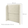 Cabeceira Solteiro 90 cm Com Frame Imperial Linho Bege IMPO