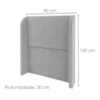 Cabeceira Solteiro 90 cm Com Frame Imperial Linho Cinza IMPO