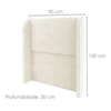 Cabeceira Solteiro 90 cm Com Frame Imperial Linho Cru IMPO