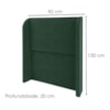 Cabeceira Solteiro 90 cm Com Frame Imperial Linho Verde Musgo IMPO
