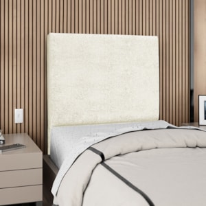 Cabeceira Solteiro 90 cm Com Frame Luna Boucle Bege Artte