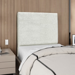 Cabeceira Solteiro 90 cm Com Frame Luna Boucle Cinza Claro Artte