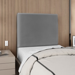 Cabeceira Solteiro 90 cm Com Frame Luna Corino Cinza Artte
