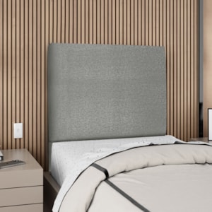 Cabeceira Solteiro 90 cm Com Frame Luna Linho Cinza Escuro Artte