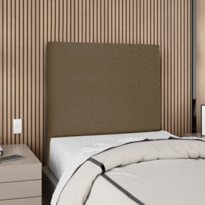 Cabeceira Solteiro 90 cm Com Frame Luna Linho Marrom Artte