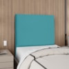 Cabeceira Solteiro 90 cm Com Frame Luna Suede Azul Turquesa Artte
