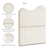 Cabeceira Solteiro 90 cm Com Frame Selena Boucle Cru Artte