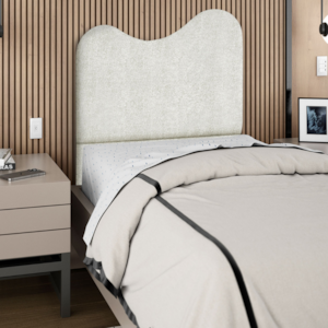 Cabeceira Solteiro 90 cm Com Frame Selena Boucle Prata Artte