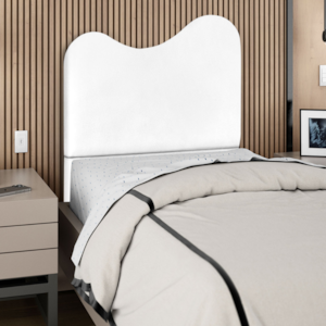 Cabeceira Solteiro 90 cm Com Frame Selena Corino Branco Artte