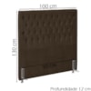Cabeceira Solteiro 90 cm Firezz Veludo SL 942 Peer