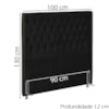 Cabeceira Solteiro 90 cm Firezz Veludo SL 944 Peer