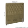 Cabeceira Solteiro 90 cm Firezz Veludo SL 945 Peer