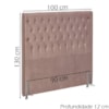Cabeceira Solteiro 90 cm Firezz Veludo SL 949 Peer