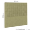 Cabeceira Solteiro 90 cm Priss Linho SL 75 Peer
