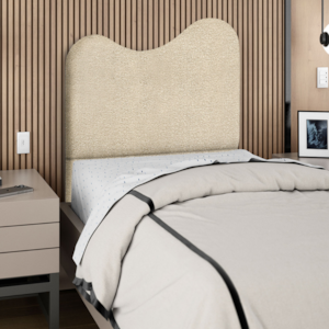Cabeceira Solteiro 90 cm Selena Com Frame Linho Bege Artte